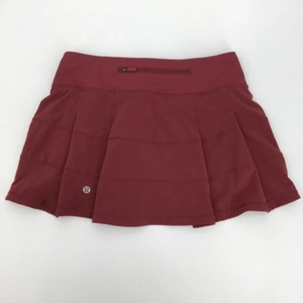 Lululemon Pace Rival Skirt Skort Sz 4 Mulled Wine Maroon Pickleball Tennis Run